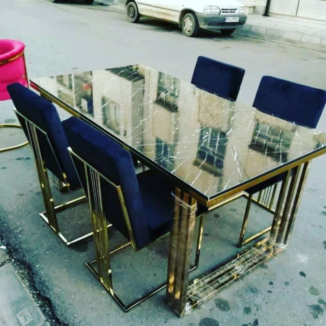 میز غذاخوری سه خط پایه صندلی مدل الیسا